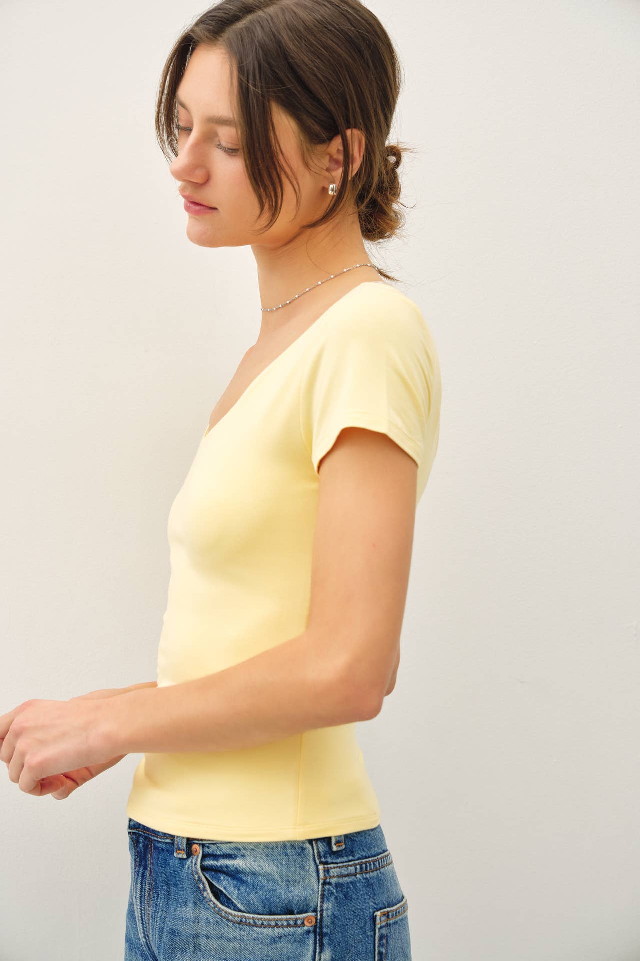 Be Cool - Wholesale T-Shirt - Women's - [SOFT CORE] BASIC DOUBLE LINED SCOOP NECK CAP SLEEVE TOP 11