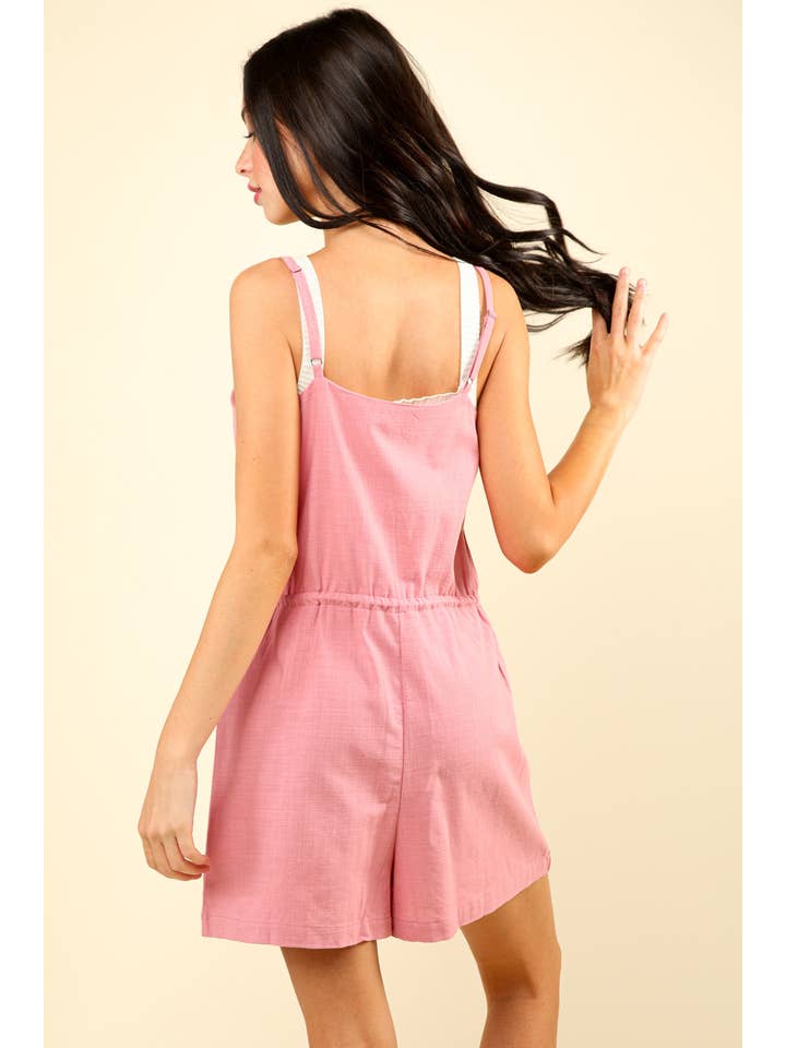 VERY J - Vendita all'ingrosso Tutina - Donna - Pagliaccetto in tessuto solido con bottoni NP704465