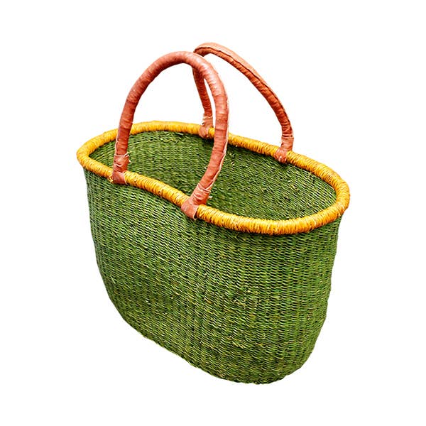 African Market Baskets - Wholesale Basket - G-131: Solid Large Oval Basket = 4 Per Case