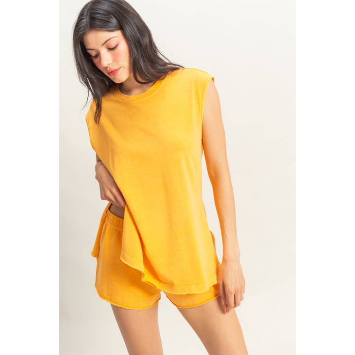 HYFVE - Wholesale Top & Short Set (NOT Loungewear) - Women's - DZ25C968-SET-Oversized Top And Shorts Matching Set
