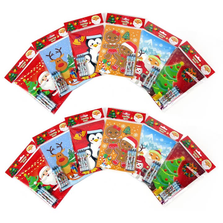 Tiny Mills – wholesale Colouring book – Child & baby – Christmas Santa Coloring Books with Crayons - 12 Sets