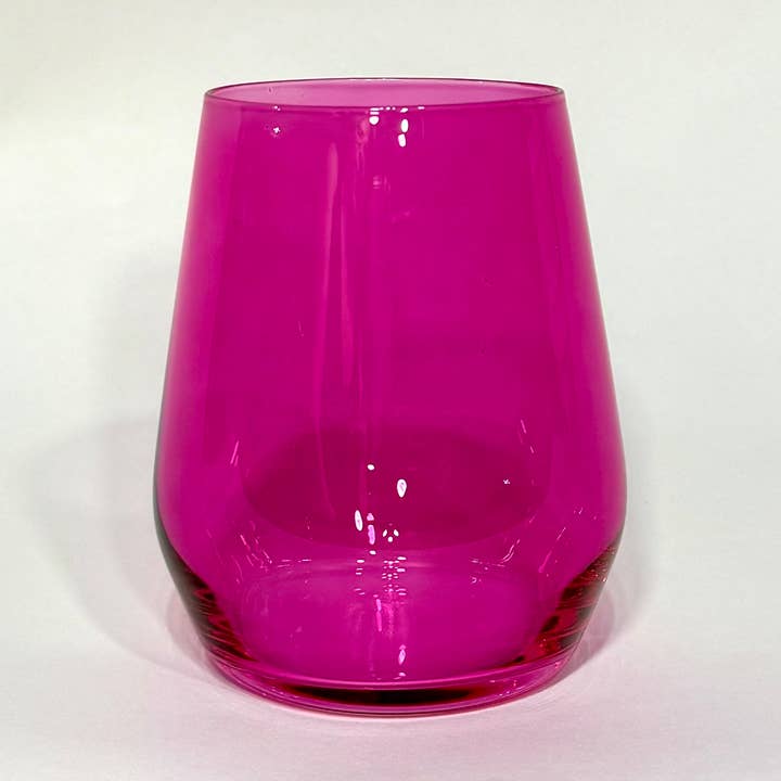Hot Hot Pink - Stilkfri Farvet Vinglas for engroshandel hos GlassHauseCo