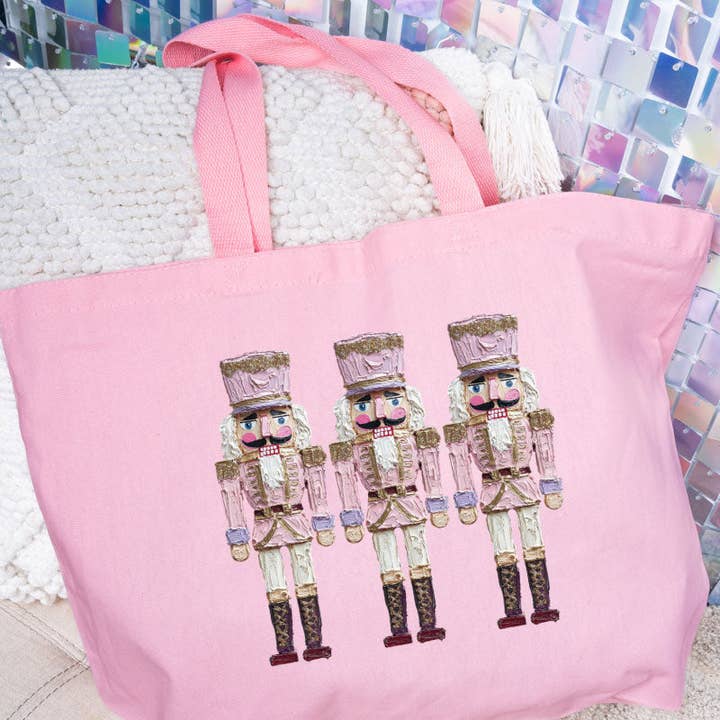 The Painted Nutcrackers Canvas Jumbo Tote and other Purchase Wholesale nutcracker bag. Free Returns & Net 60 Terms on Faire trending on Faire.