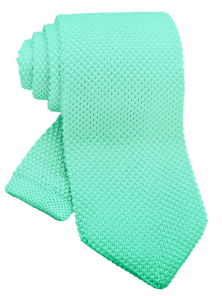 CRAVATE EN TRICOT AIGUE-MARINE pour la vente par Josvil