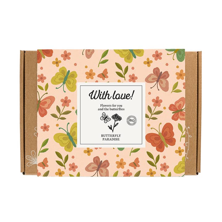 Gift Box Small “With Love” – Butterfly Mix (7 Flower Bombs) for wholesale by Blossombs