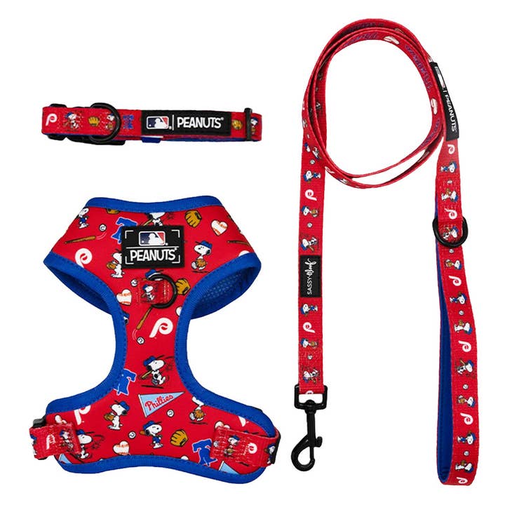 Harness Three Piece Bundle - MLB x Peanuts™ Philadelphia Phillies for wholesale by SASSY WOOF