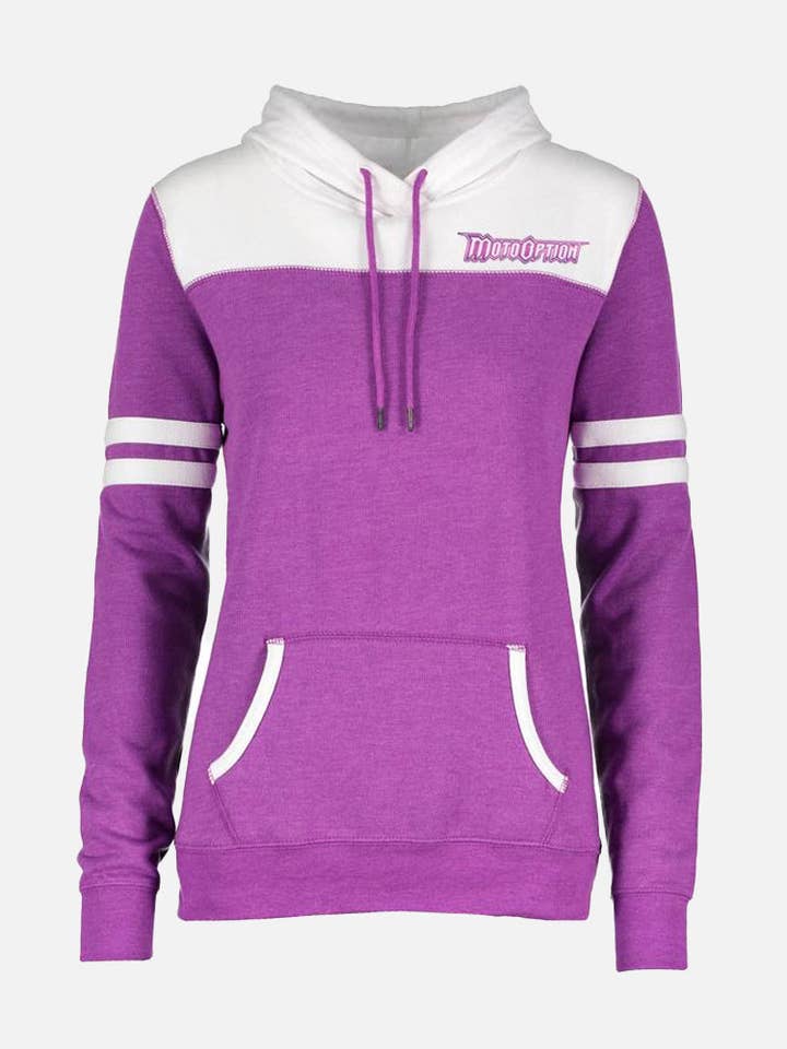 DAMERNAS VARSITY HOODIE - MAGENTA för wholesale av MotoOption