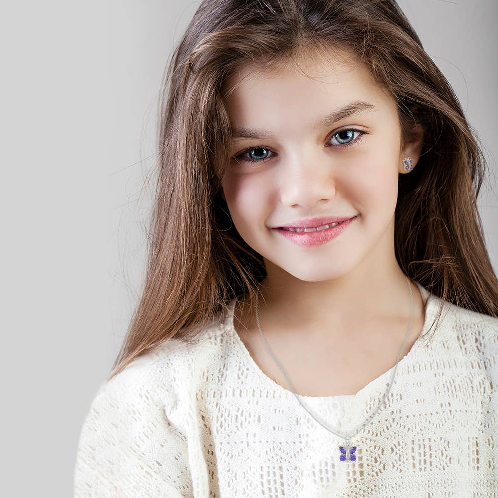 In Season Jewelry – wholesale Jewellery set – CZ Butterfly Girls Jewelry Set -Sterling Silver5