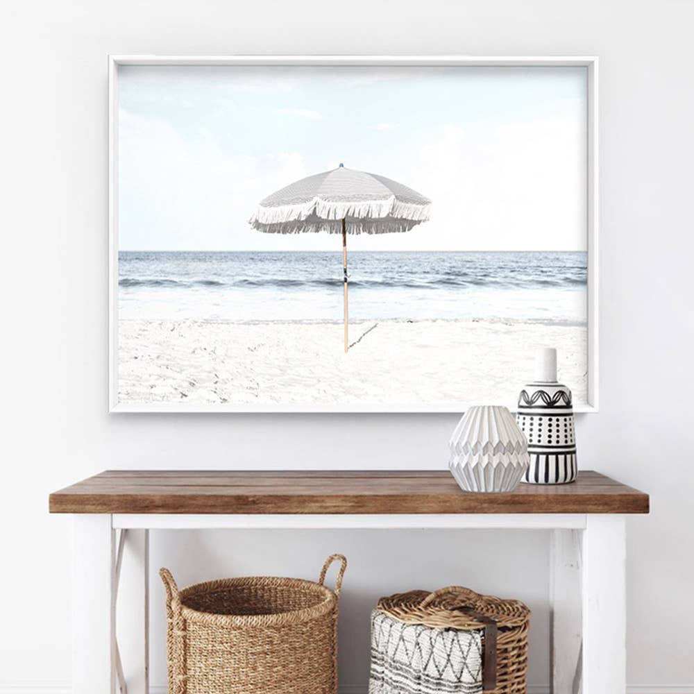 PRINT AND PROPER - Wholesale Art Print - Coastal Summer Parasol Wall Art Print. Boho Beach Umbrella1