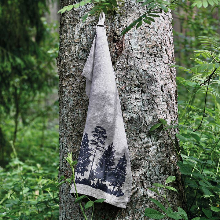 Natural forest linen tea towel for wholesale by Frohstoff Meike Marie Buchholz