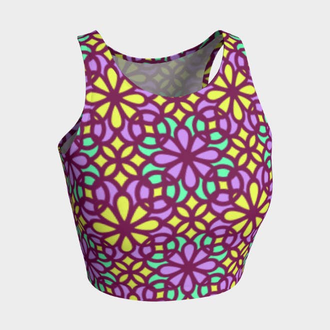 Garnet Stained Glass Athletic Crop Top for wholesale by Hadley Pollet