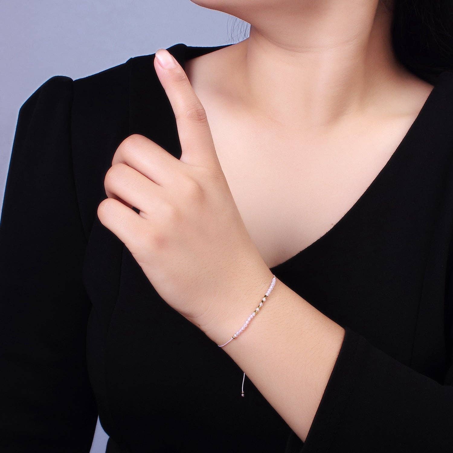 Stil 1 Rosa Vänskapsarmband Rope Cord Justerbar Armband för wholesale på Faire1