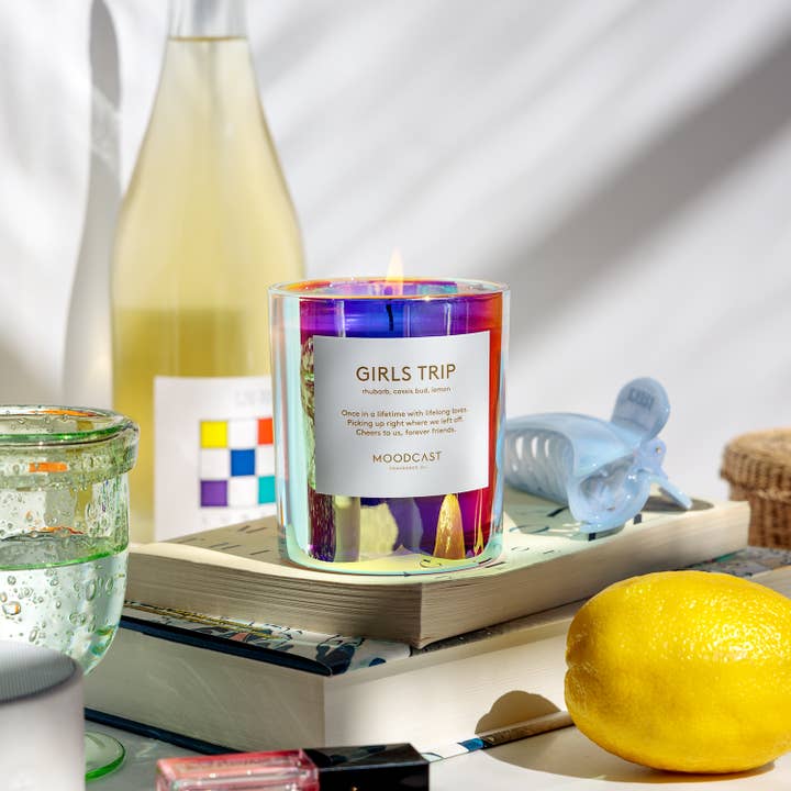 Moodcast Fragrance Co. - Wholesale Jar/Filled Candle - Coconut Wax Candle - Vibes - Girls Trip - 8 oz Glass Jar