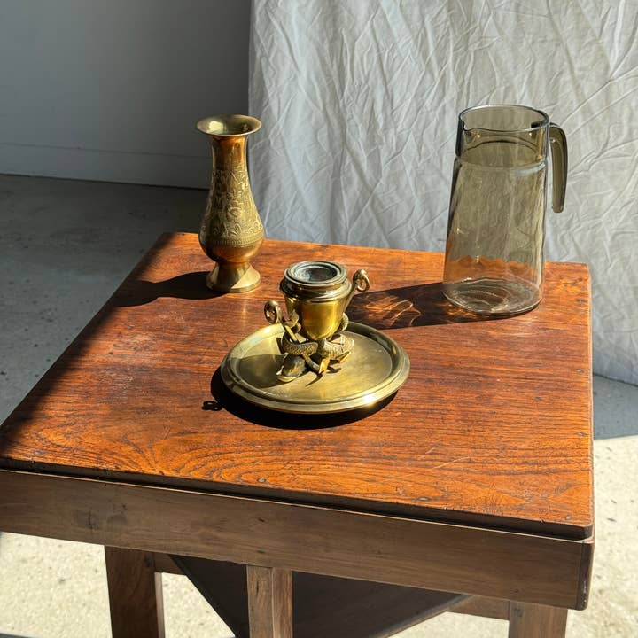 Office Objets - Wholesale Candle holder - Large 19th-century candlestick with dolphin motifs in brass3