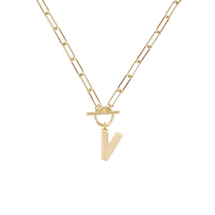 Toggle Initial Necklace in Gold for wholesale on Faire38
