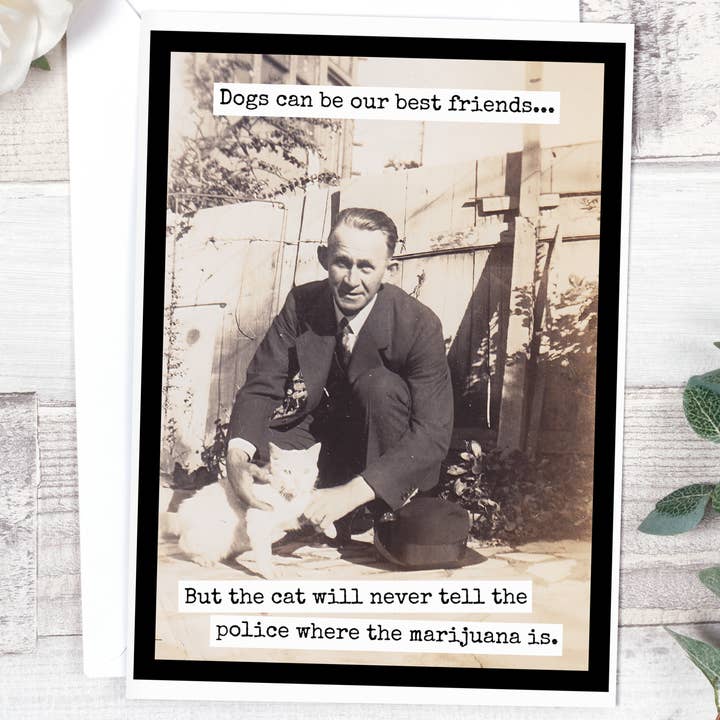 Dogs Can Be Our Best Friends... But The Cat Will Never Tell for wholesale by Raven's Rest Studio