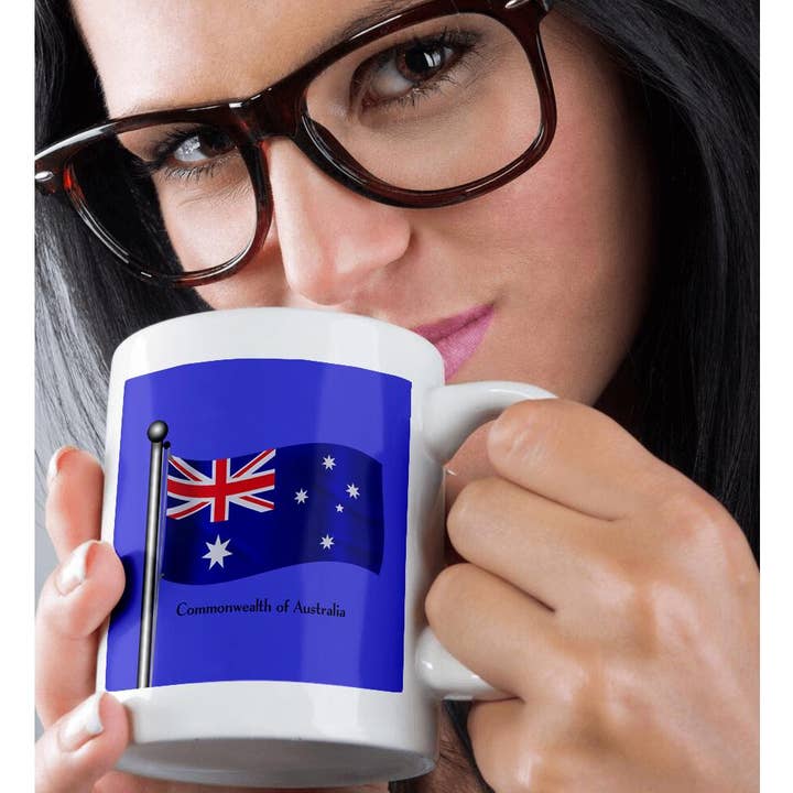 3dRose - Wholesale Coffee Mug - 3dRose, The waving flag of the Commonwealth of Australia on a blue background, Mug9