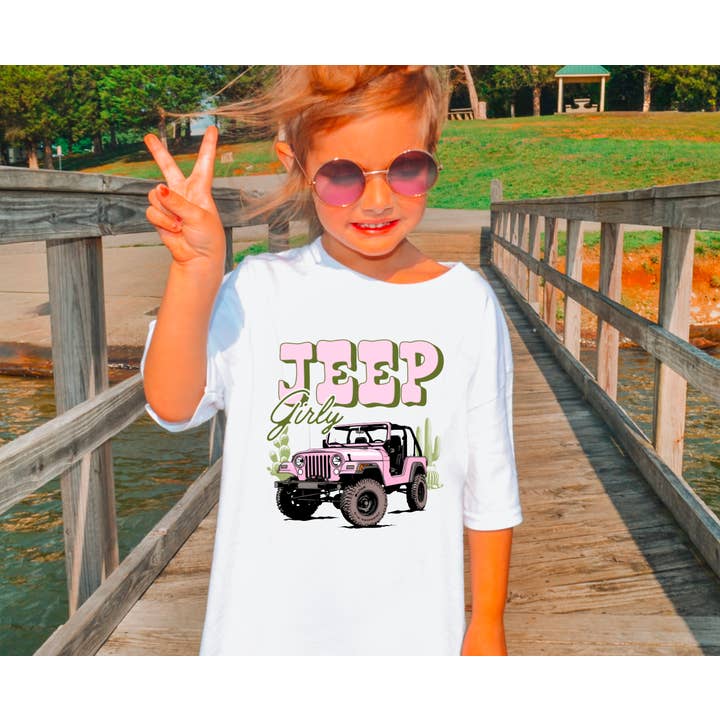 YOUTH Preppy Jeep Girly Kids Graphic Tee for wholesale by Gia Gifts Boutique