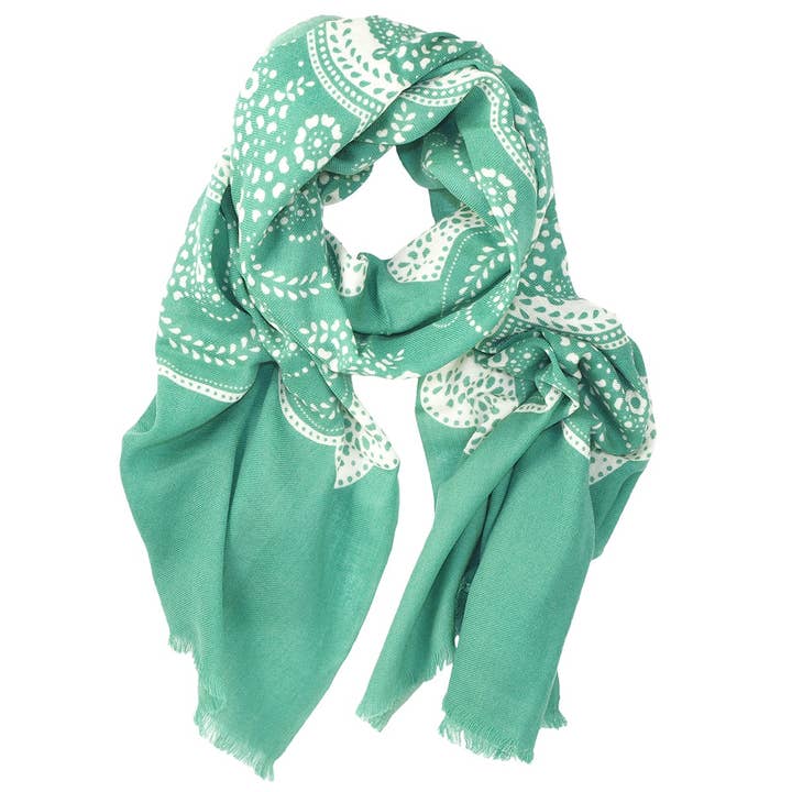 Fin uldtørklæde med tofarvet blomsterprint for engroshandel hos C Oui