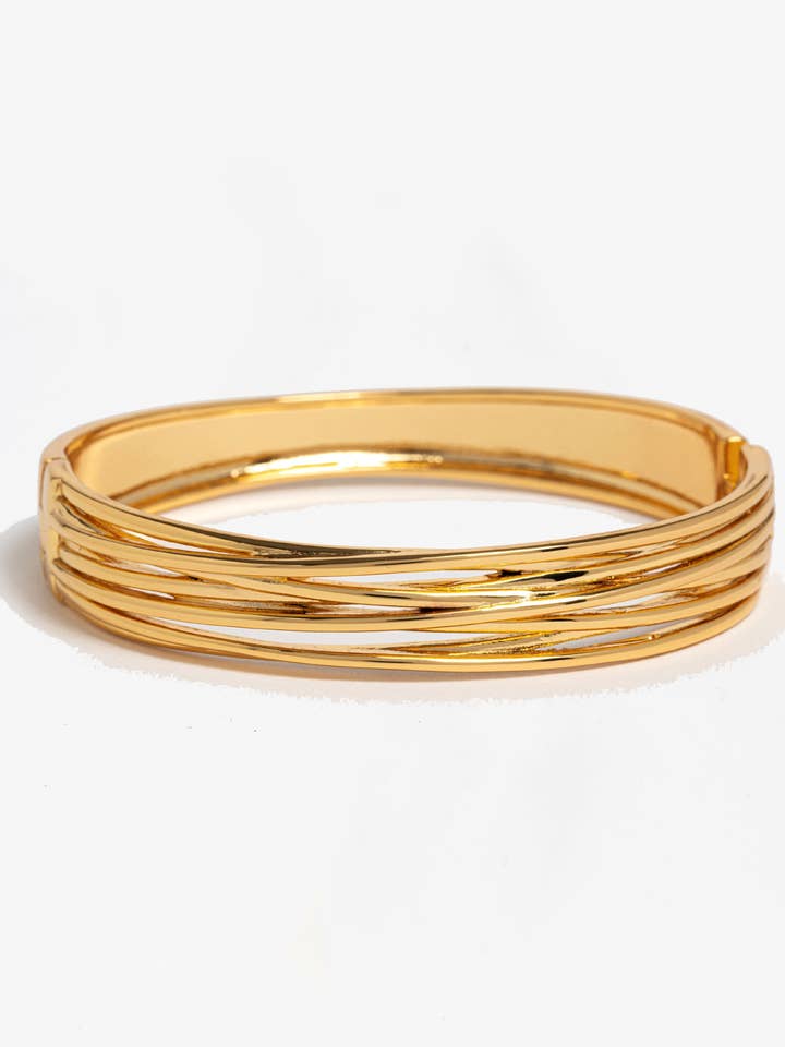 Nami Gold Twist Bangle for wholesale by Uchi & Soto