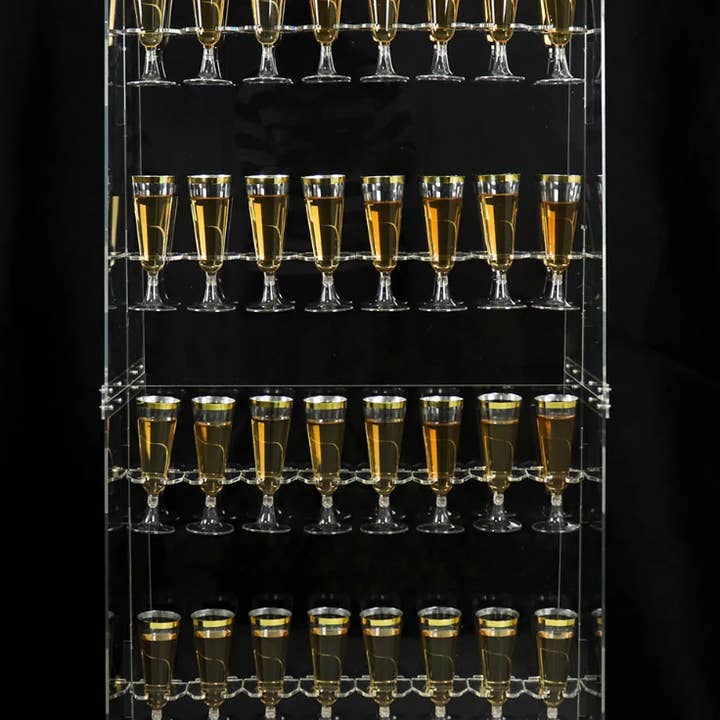 Elan Bazaar - Wholesale Wine Rack - 5 FT. Champagne Wine Glass Flute Holder Wall Stand, Holds 40