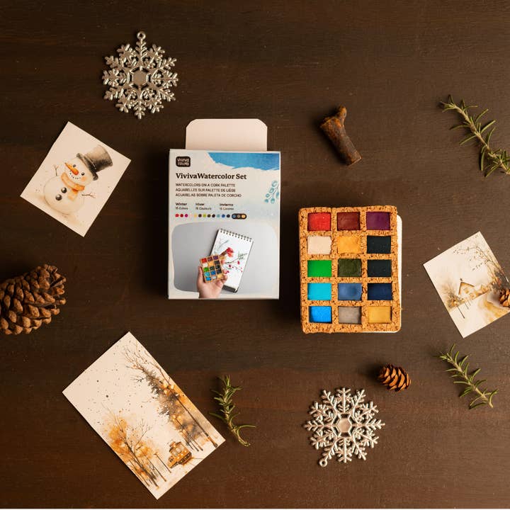 Viviva Colors – wholesale Paint set – Viviva Winter Pans - Mini Palette | 15 colors| NEW LAUNCH4