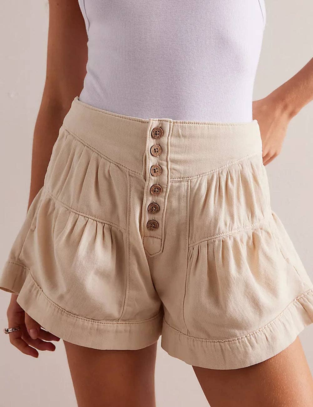 Sweetkama - Wholesale Shorts - Women's - Ladies Solid Color Cotton Denim Shorts SKS4088