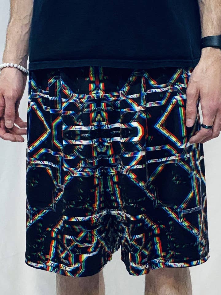 Daniel W. Prust - Rainbow Grid - Gym Shorts - Begrænset Udgiver for engroshandel hos The Headspace