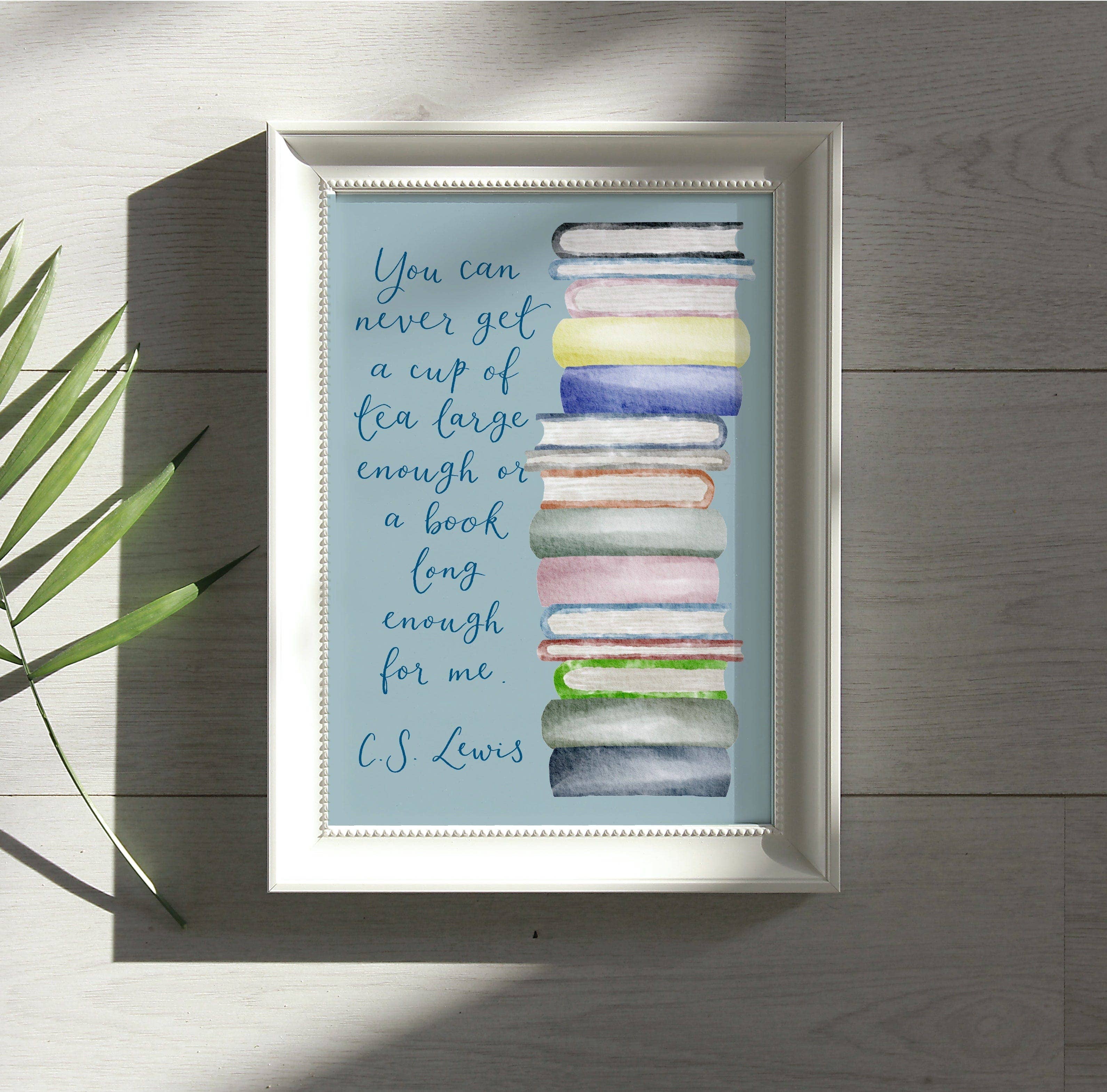 And Hope Designs - Cards, Stickers & Stationery - Wholesale Art Print - Bookish print, CS Lewis quote, book decor, blue wall art1