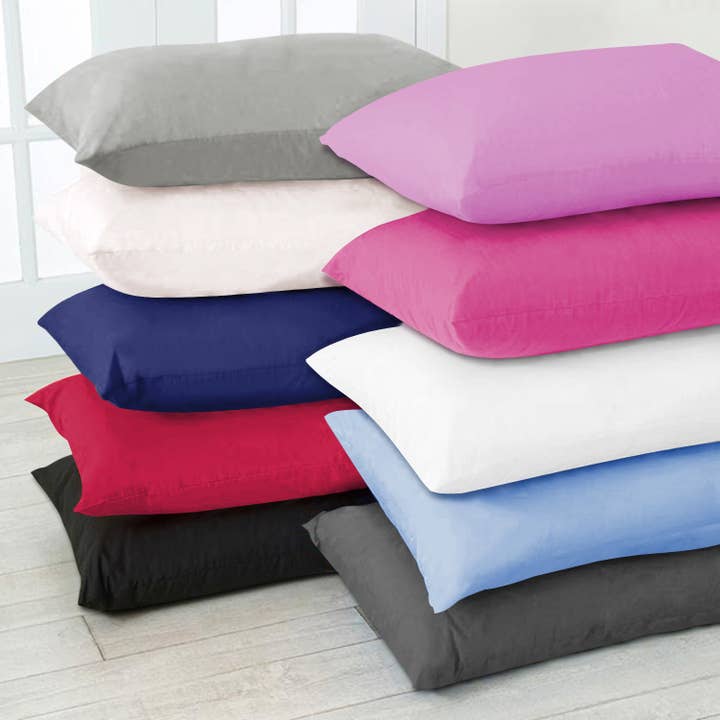 Housewife Pillowcase Pair Microfiber Plain Pillow Covers for wholesale by Yorkshire Bedding