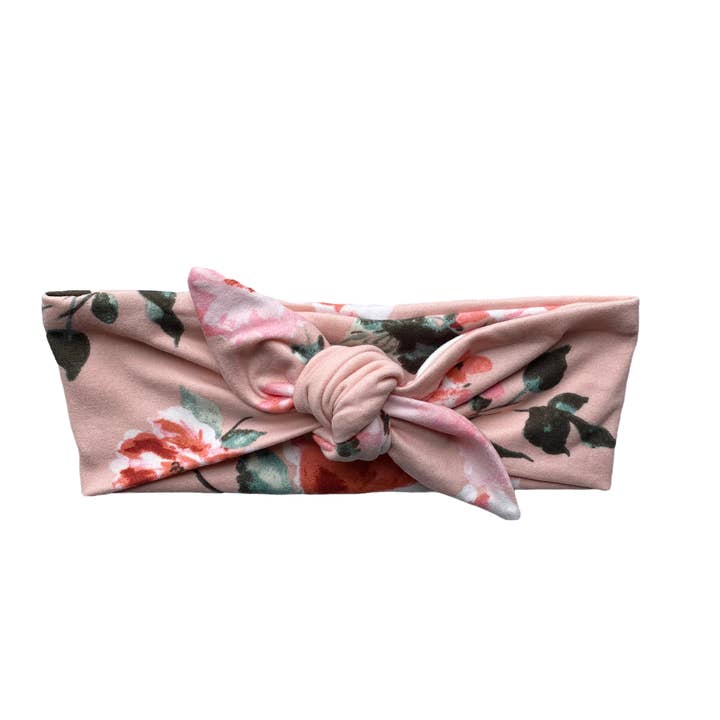 Tieband™ - Peach Floral for wholesale by Hello Headband