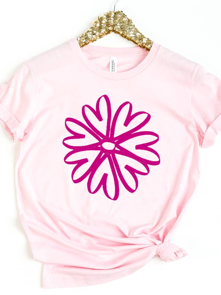 Par.tees by Party On! - Wholesale Screen Printed T-Shirt - Women's - Oopsie Daisy Flower Summer Tourist Floral Market Graphic Tee1