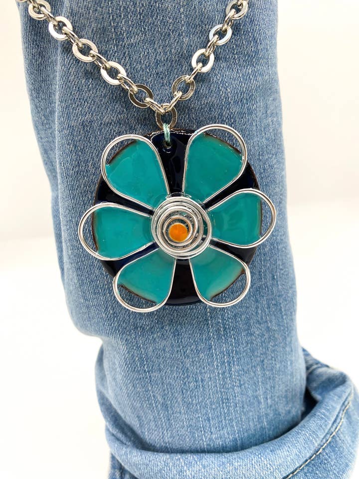 AZURBLÅ EFTERMIDDAGSHALSBAND UNIKT STYCKE för wholesale av DeliArt