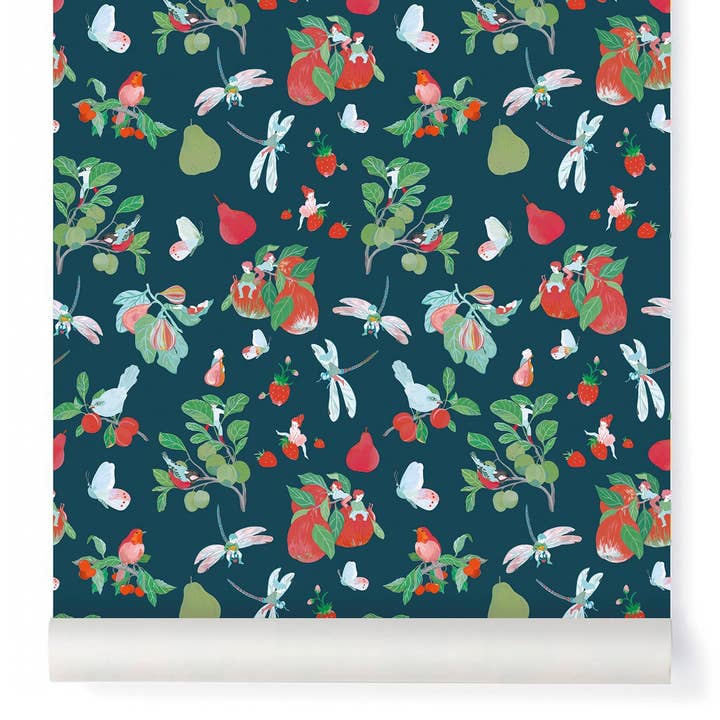 GARDEN PARTY tapet natfarve for engroshandel hos Little Cabari