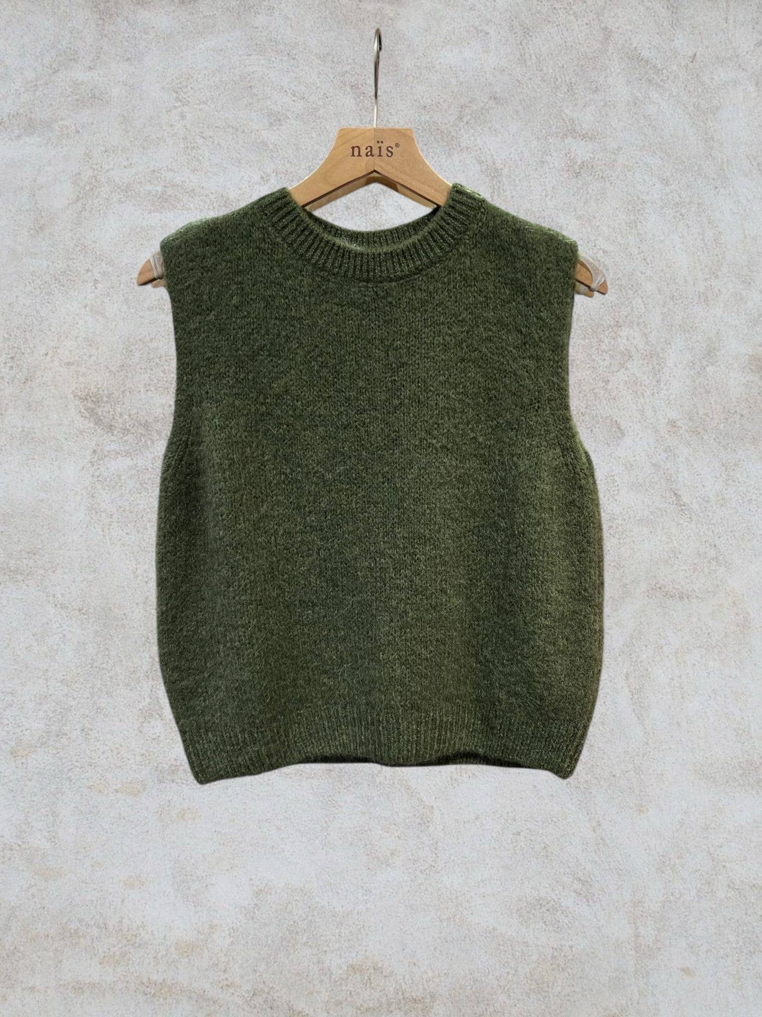 NAÏS PARIS - Wholesale Knit Sweater - Women's - Round neck sleeveless sweater in kid mohair and wool1
