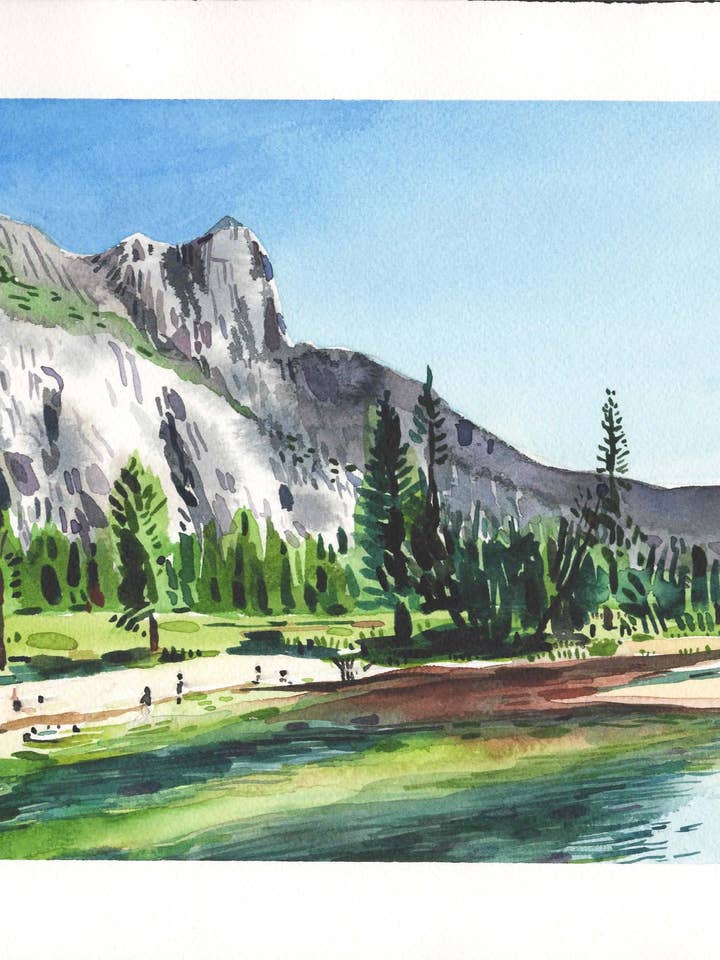 Yosemite Valley. Original Watercolor. 9" x 12" for wholesale by John Kline Artwork