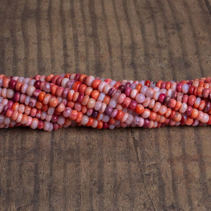 5mm Sunset Multicolor Opal Plain Rondelles 16 inch 115 beads for wholesale by The Bead Traders