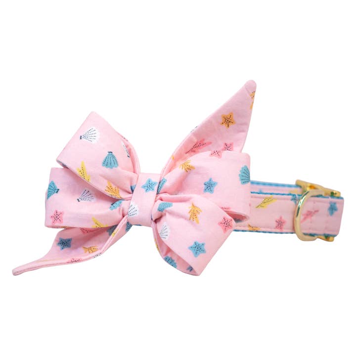 Pink Beach Belle Bow hondenhalsband voor wholesale door Crew LaLa