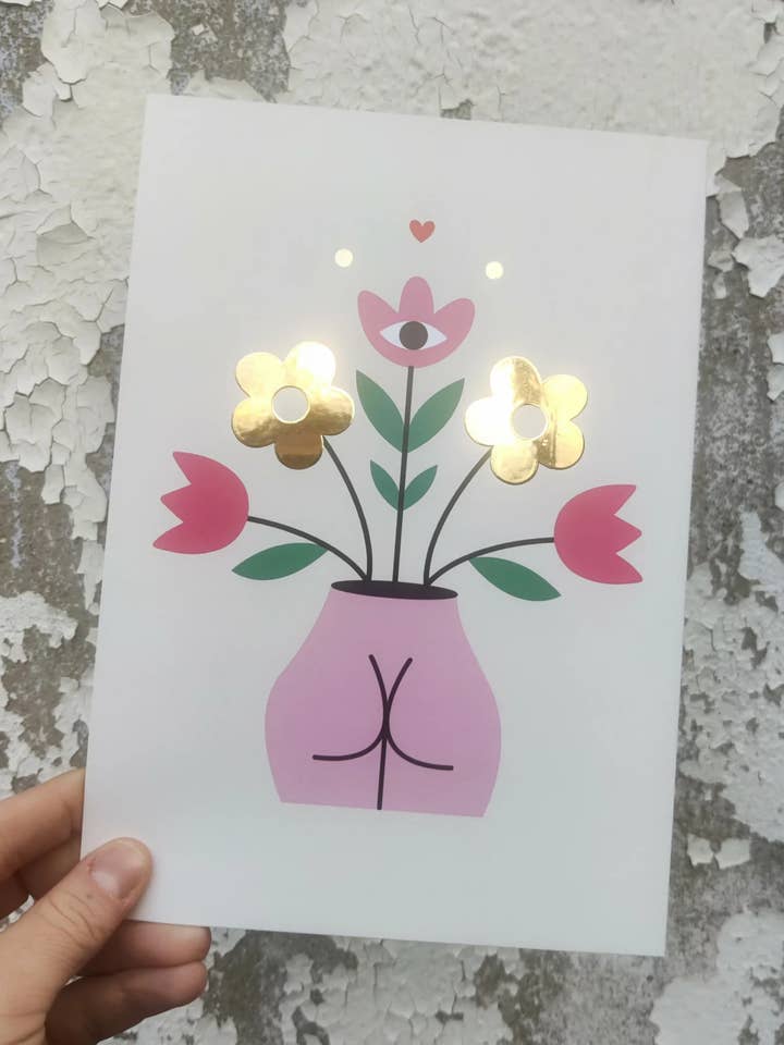 Plakat Stor Kort A5 - Blomstrende Bagdel for engroshandel hos Tampala Studio