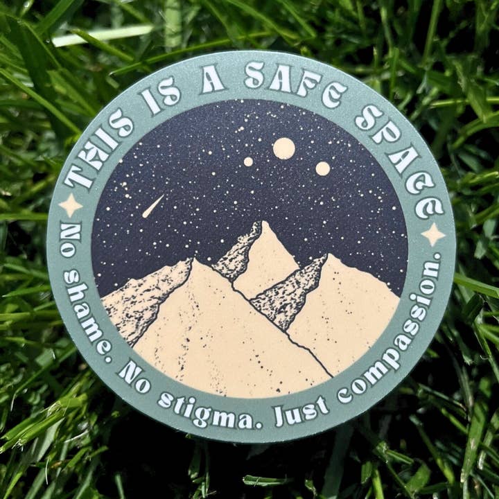 Mental Health Awareness Sticker | This is a Safe Space for wholesale by Mindful over Mind Full