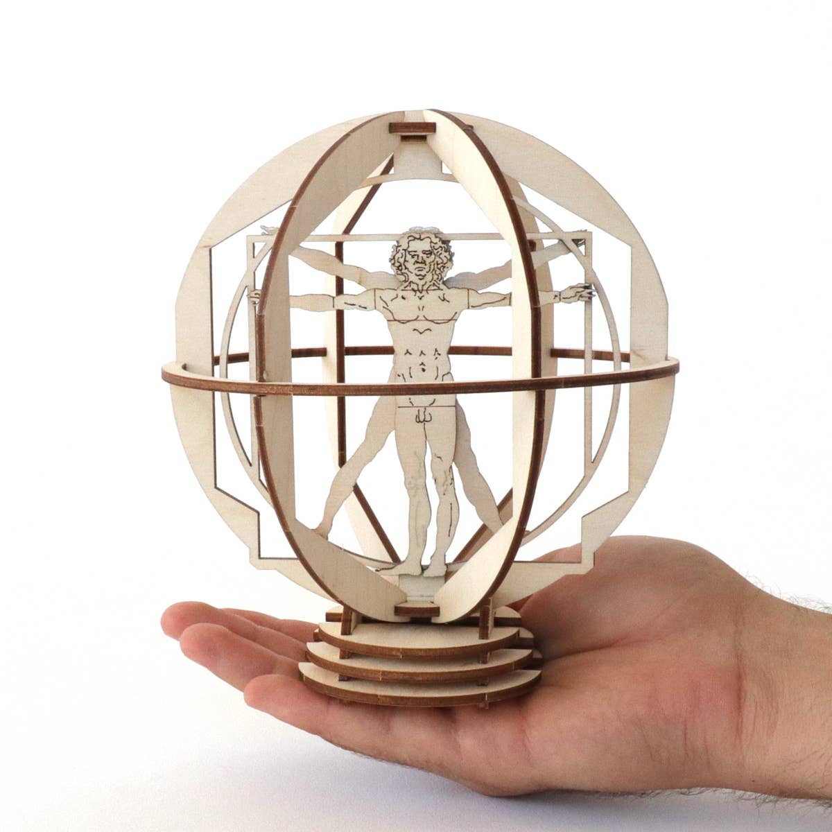 Dahimo - Wholesale DIY Craft Kit - Da Vinci Small Rotating Vitruvian Man-Hist. Wooden Model Kit6