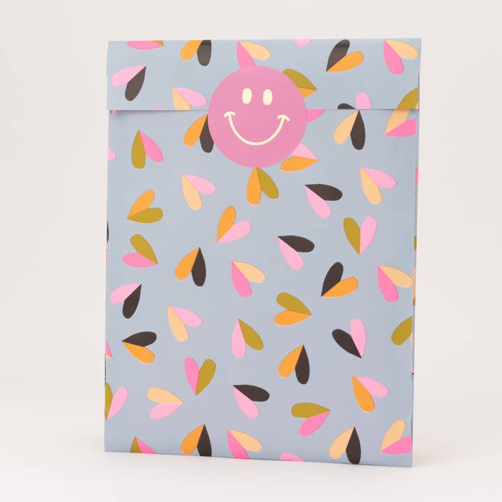 liebevoll verpackt - Vente Pochette cadeau - Sacs en papier cœurs bicolores, bleu