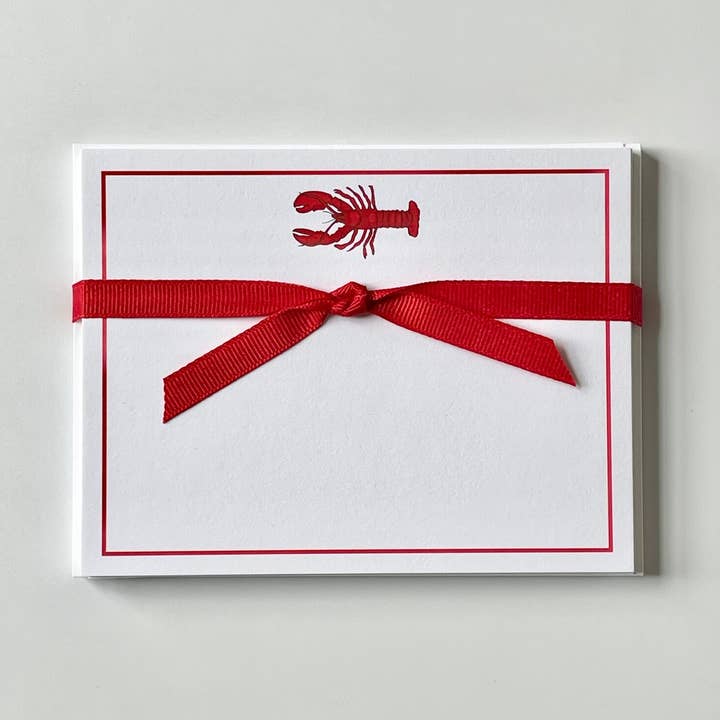 Lobster, Red - Flat Note Cards for wholesale by Georgetown Paperie
