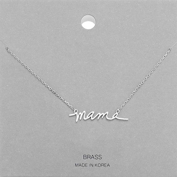 Brass Metal Mama Pendant Necklace for wholesale by Sensibling Corp.
