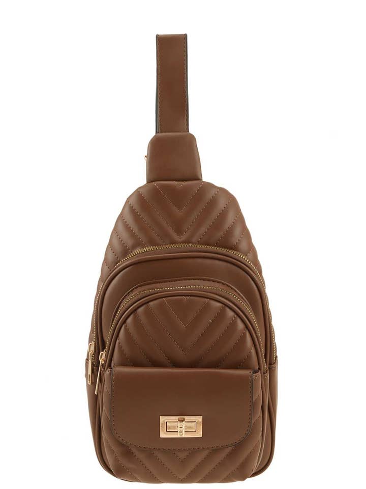 Chevron Quilted Sling Bag for wholesale by Shop Neighbors