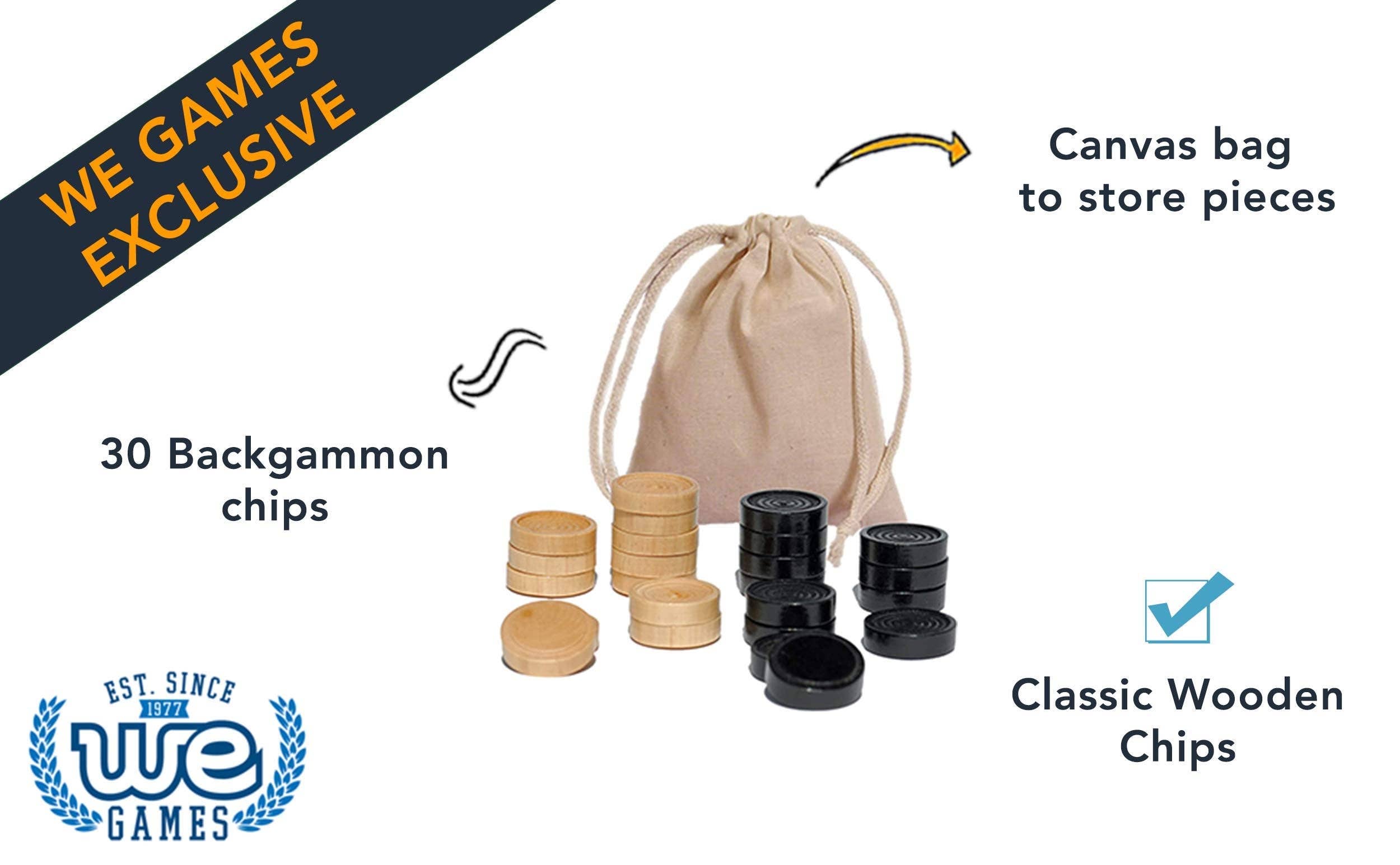 Wood Expressions - Wholesale Board Game - WE Games Wood Backgammon Pieces with Cloth Pouch16