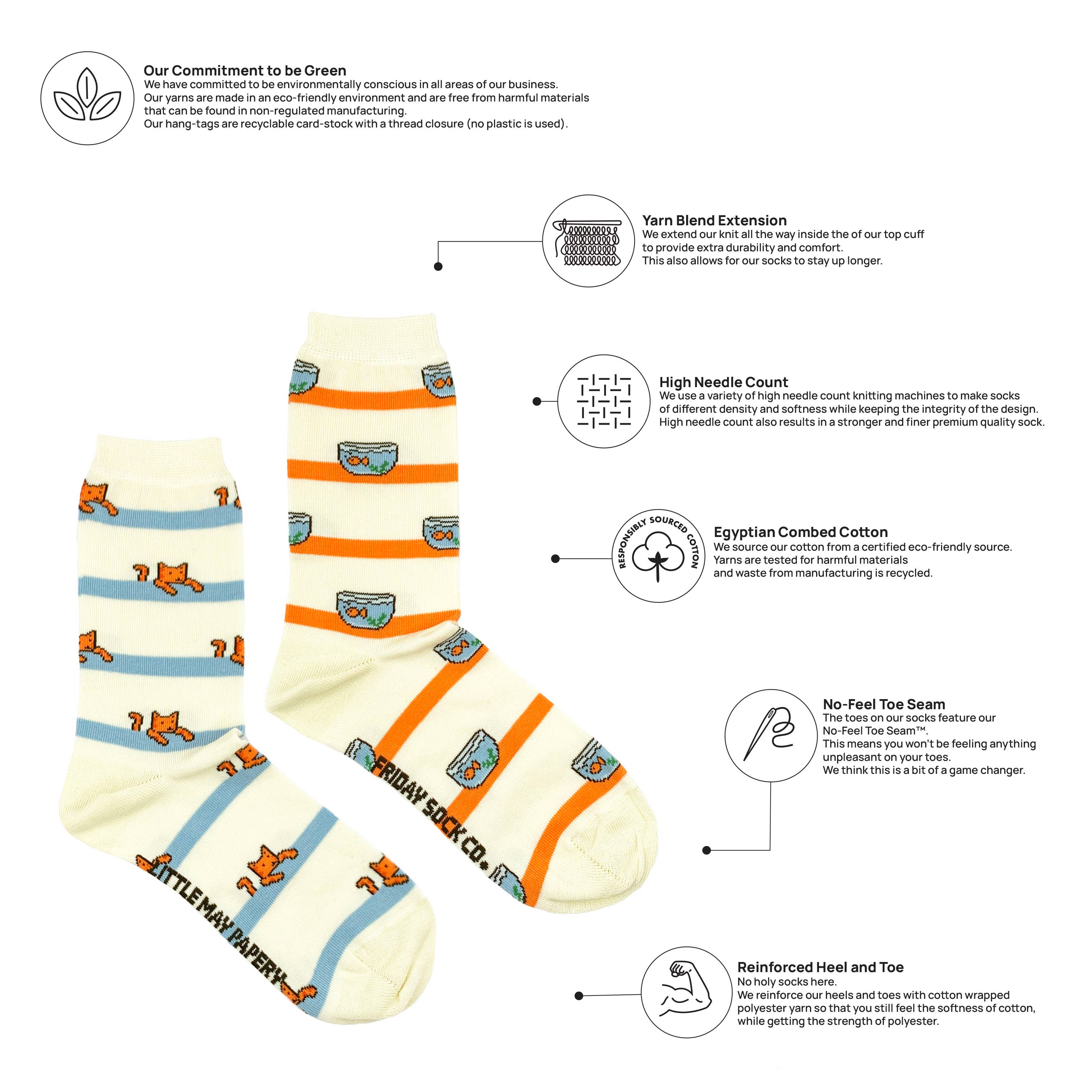 Friday Sock Co. - Wholesale Socks - Women's - Women’s Cat and Fishbowl  Socks2