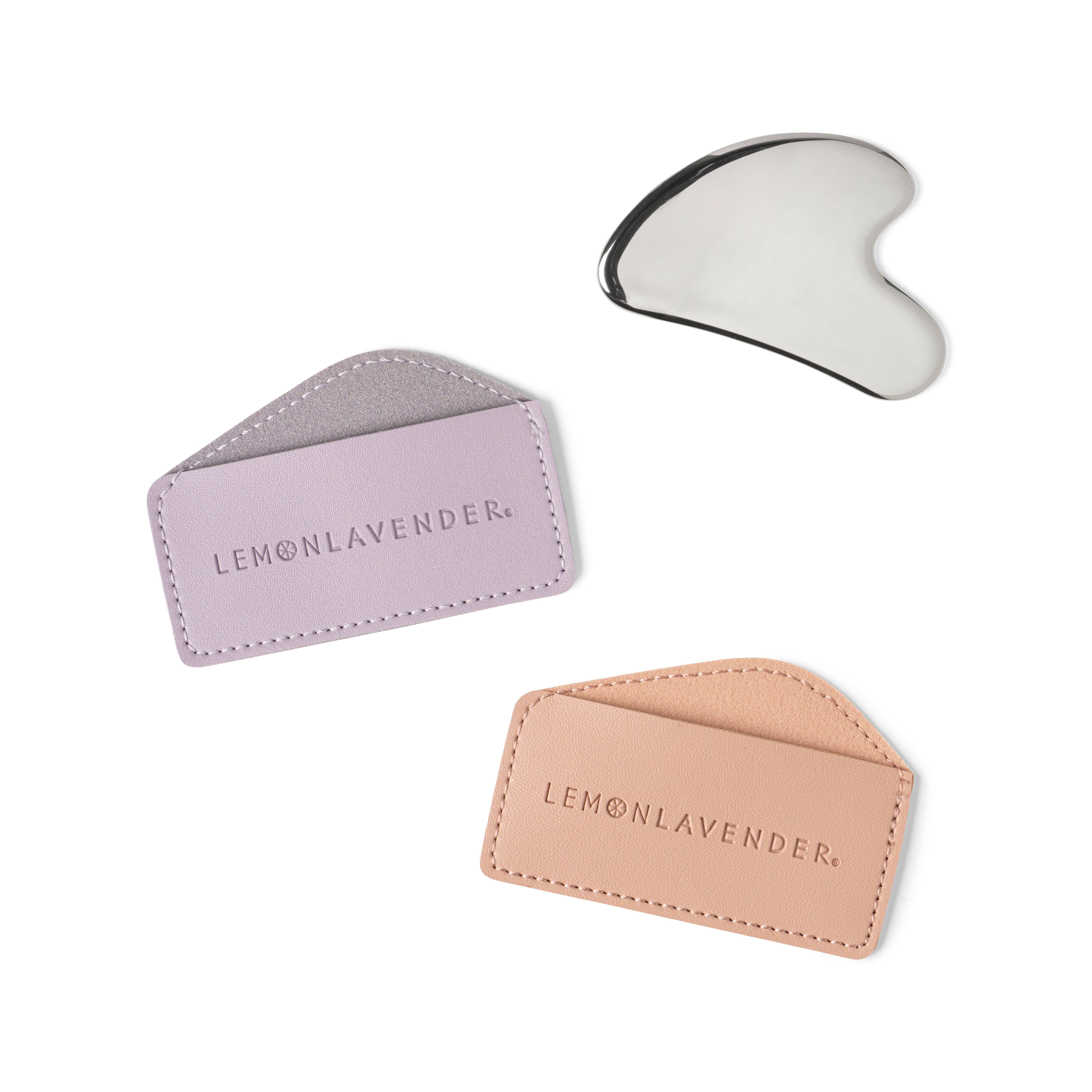 DM Merchandising – Engroshandel Gua Sha – Lemon Lavender Oh My Guash gua sha i rustfrit stål2