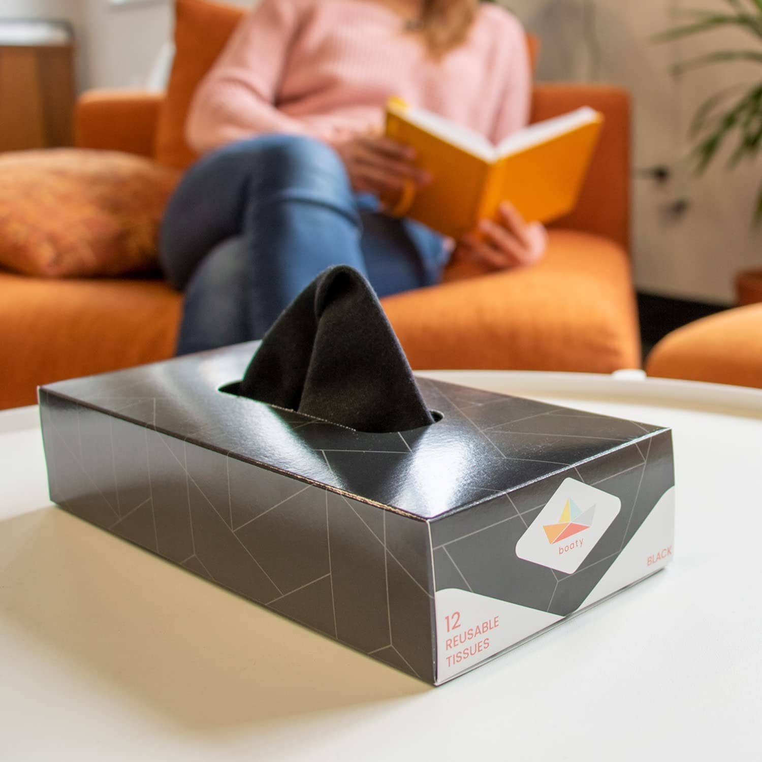 Boaty - Wholesale Tissue Paper - Reusable Tissues - Handkerchiefs, Boaty Box (12, Black)6