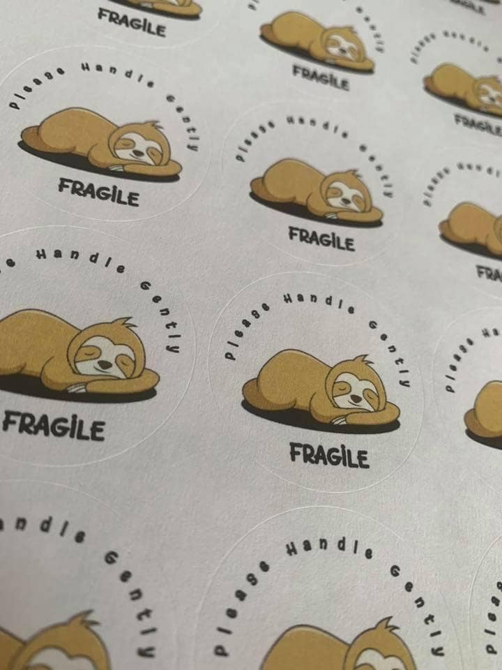 Cute Fragile Stickers for wholesale by The Bouncing Berner